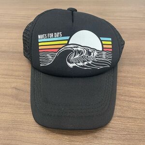 Tiny Trucker Co. Waves For Days Black Baby Trucker Hat